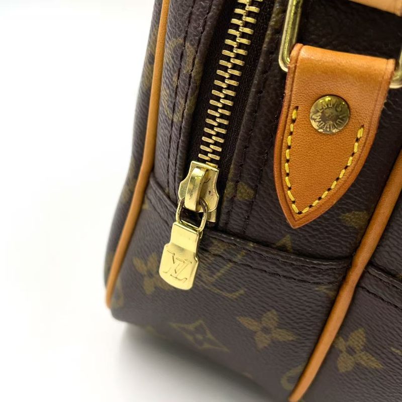 Louis Vuitton Reporter PM Monogram Leather × PVC Brown Shoulder Bag Gold M45254