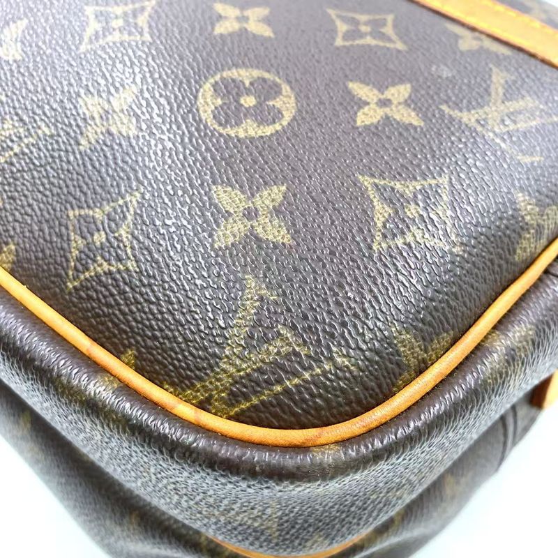 Louis Vuitton Reporter PM Monogram Leather × PVC Brown Shoulder Bag Gold M45254