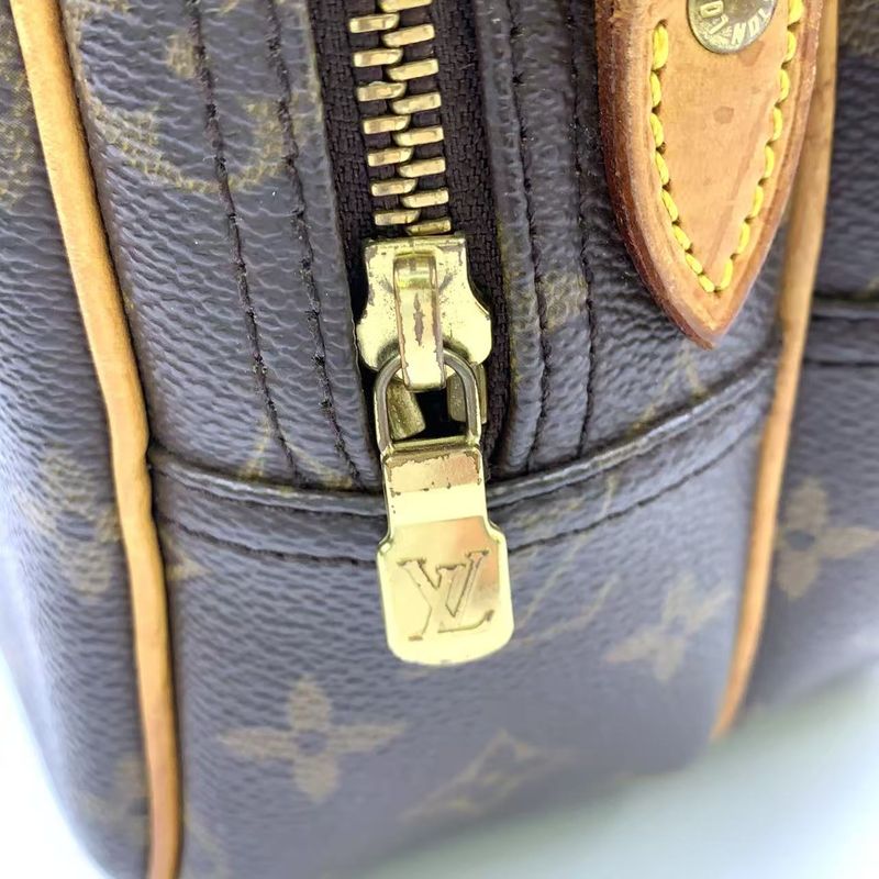 Louis Vuitton Reporter PM Monogram Leather × PVC Brown Shoulder Bag Gold M45254