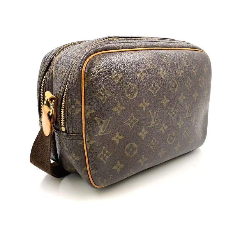 Louis Vuitton Reporter PM Monogram Leather × PVC Brown Shoulder Bag Gold M45254