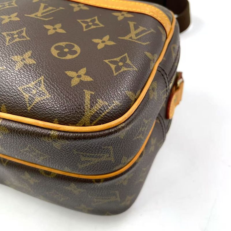 Louis Vuitton Reporter PM Monogram Leather × PVC Brown Shoulder Bag Gold M45254
