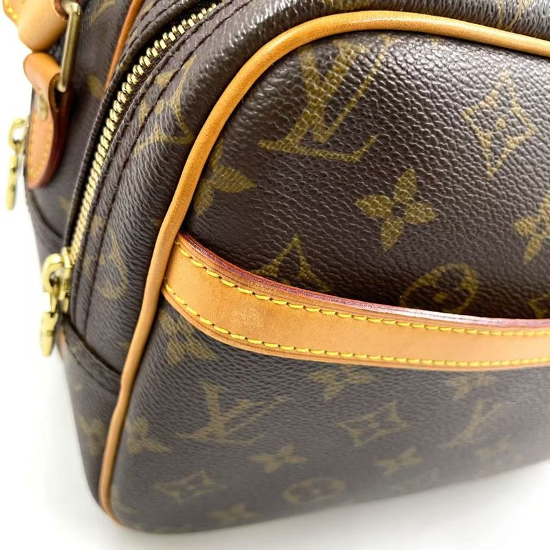 Louis Vuitton Reporter PM Monogram Leather × PVC Brown Shoulder Bag Gold M45254