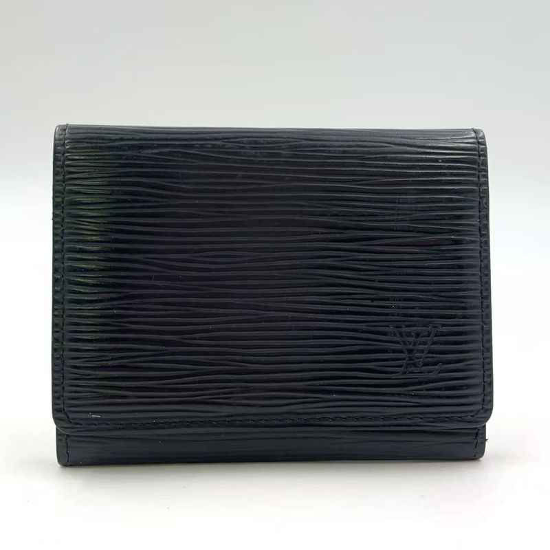 Louis Vuitton Anvelope Cult Devisit Epi Noir Black Leather Black Card Case