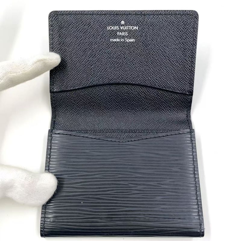 Louis Vuitton Anvelope Cult Devisit Epi Noir Black Leather Black Card Case