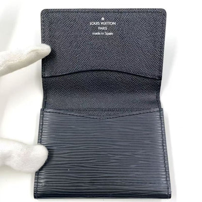 Louis Vuitton Anvelope Cult Devisit Epi Noir Black Leather Black Card Case