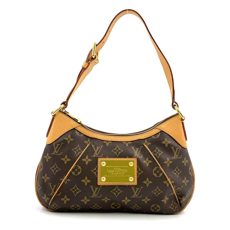 Louis Vuitton Thames PM Monogram Leather ×pvc Brown Shoulder Bag Gold M56384