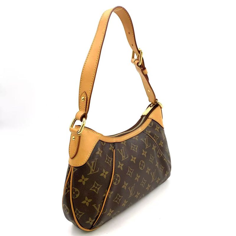 Louis Vuitton Thames PM Monogram Leather ×pvc Brown Shoulder Bag Gold M56384
