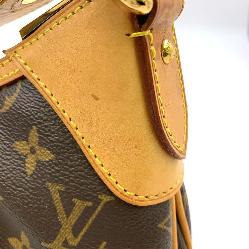 Louis Vuitton Thames PM Monogram Leather ×pvc Brown Shoulder Bag Gold M56384