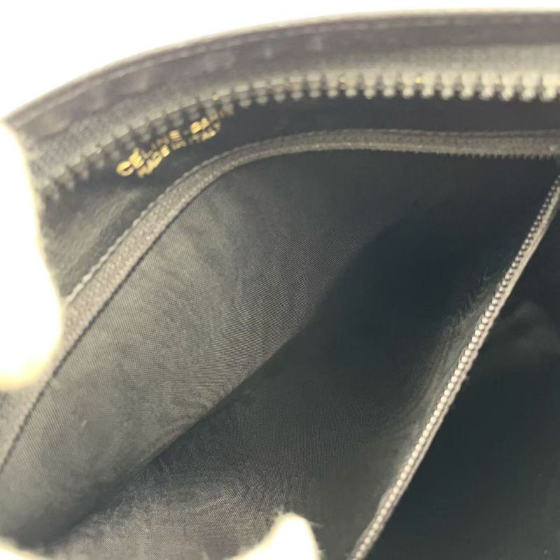 Celine Macadam Pattern Leather X Canvas Black Clutch Bag Gold