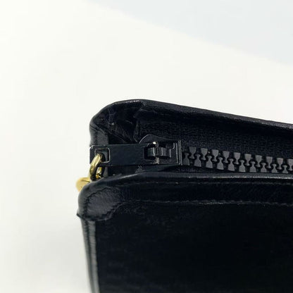 Celine Macadam Pattern Leather X Canvas Black Clutch Bag Gold