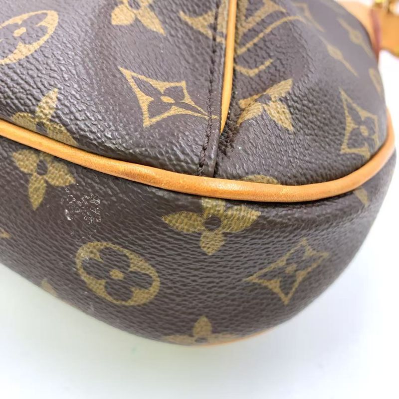Louis Vuitton Thames PM Monogram Leather ×pvc Brown Shoulder Bag Gold M56384