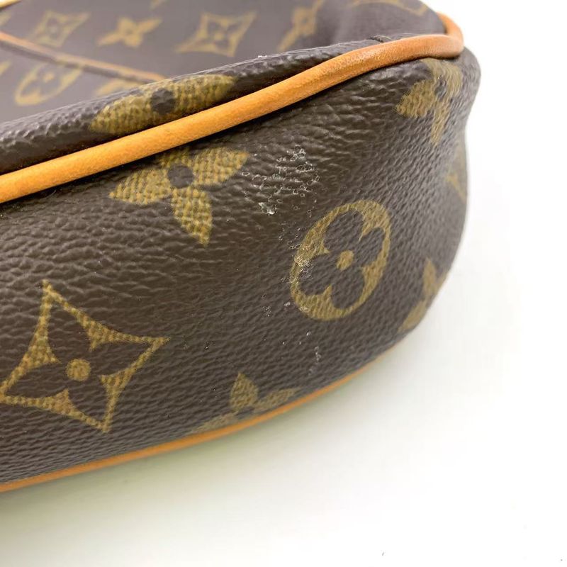 Louis Vuitton Thames PM Monogram Leather ×pvc Brown Shoulder Bag Gold M56384