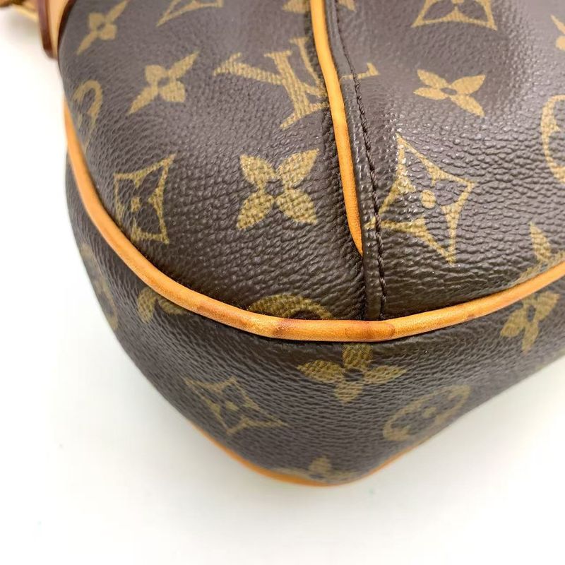 Louis Vuitton Thames PM Monogram Leather ×pvc Brown Shoulder Bag Gold M56384