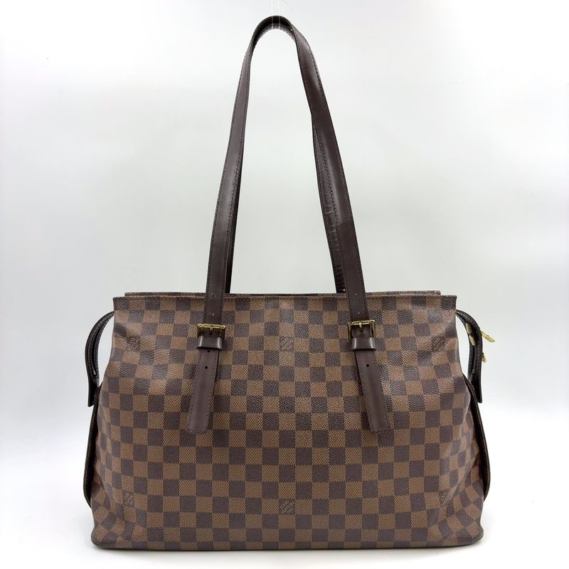 Louis Vuitton Chelsea Damier Ebene Damier Ebene Shoulder Bag Leather ×pvc Brown