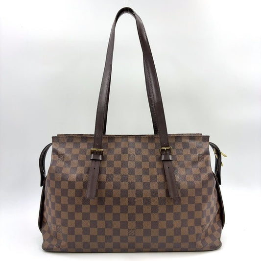 Louis Vuitton Chelsea Damier Ebene Damier Ebene Shoulder Bag Leather ×pvc Brown