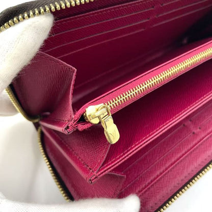 Louis Vuitton Zippy Wallet Monogram PVC Brown Round Zipper Long Wallet Gold