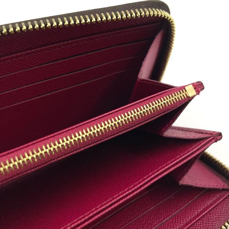 Louis Vuitton Zippy Wallet Monogram PVC Brown Round Zipper Long Wallet Gold