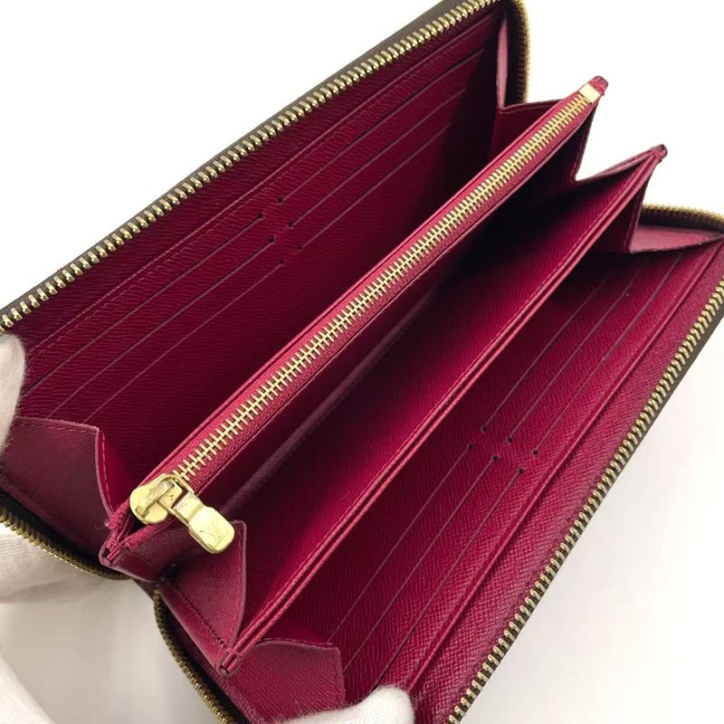 Louis Vuitton Zippy Wallet Monogram PVC Brown Round Zipper Long Wallet Gold