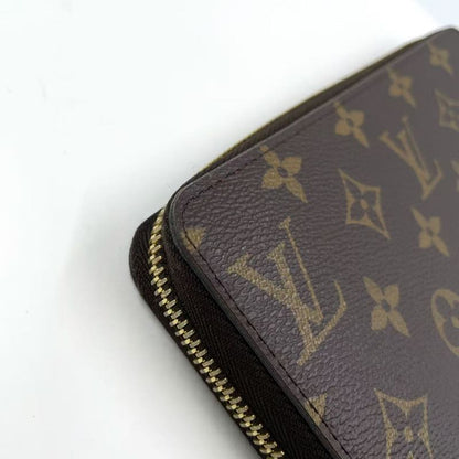 Louis Vuitton Zippy Wallet Monogram PVC Brown Round Zipper Long Wallet Gold