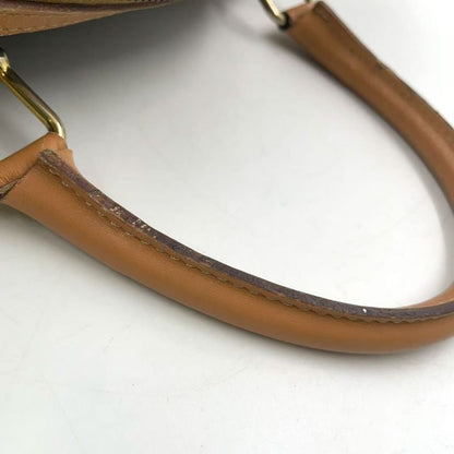 Celine Macadam Pattern Mini Leather X PVC Brown X Light Brown Boston Bag Gold