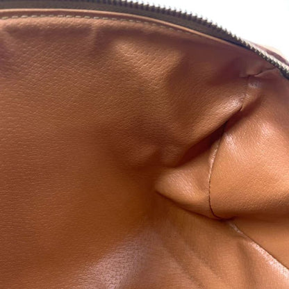 Celine Macadam Pattern Mini Leather X PVC Brown X Light Brown Boston Bag Gold