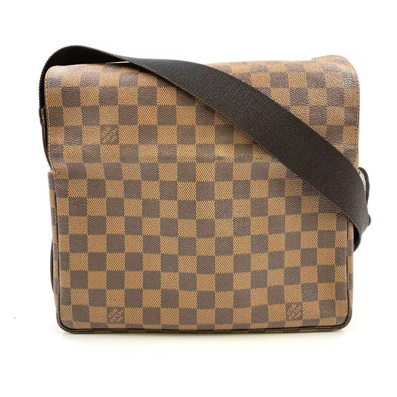 Louis Vuitton Naviglio Damier Ebene Damier Ebene Leather × PVC Brown Shoulder