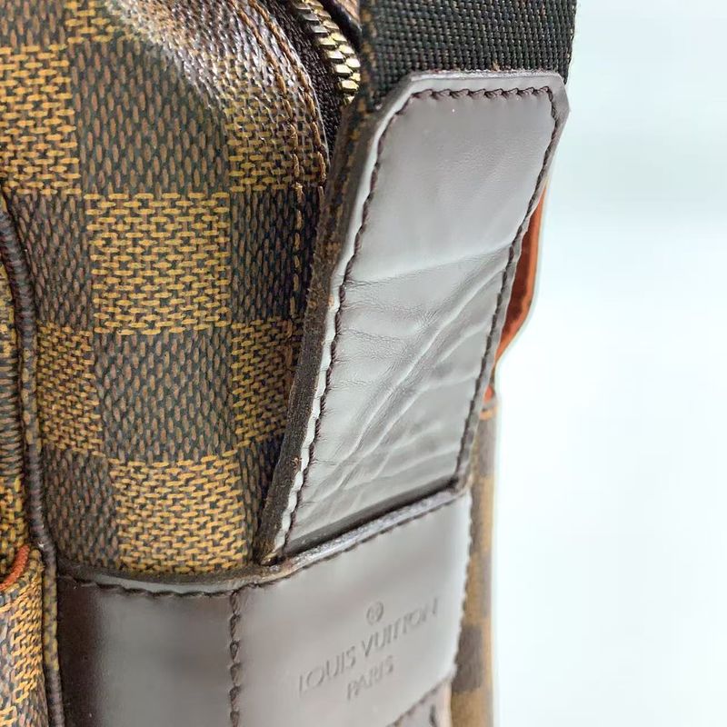 Louis Vuitton Naviglio Damier Ebene Damier Ebene Leather × PVC Brown Shoulder