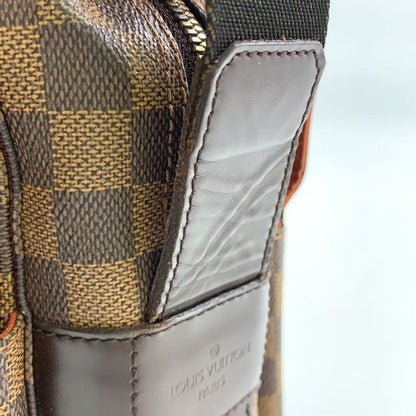 Louis Vuitton Naviglio Damier Ebene Damier Ebene Leather × PVC Brown Shoulder
