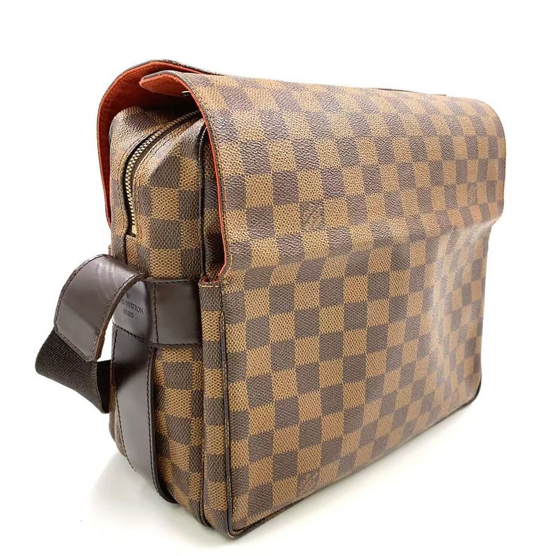 Louis Vuitton Naviglio Damier Ebene Damier Ebene Leather × PVC Brown Shoulder