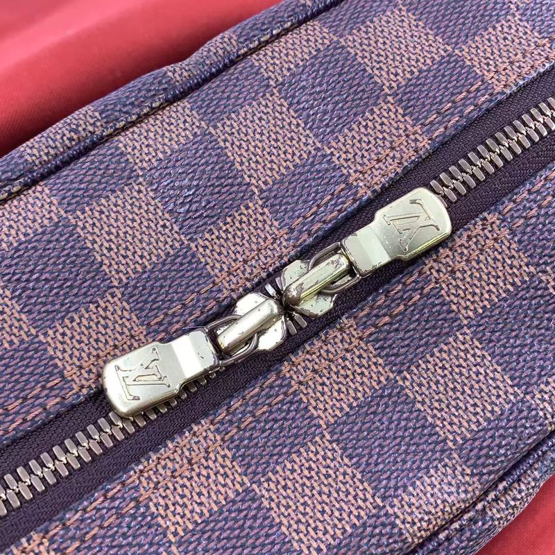 Louis Vuitton Naviglio Damier Ebene Damier Ebene Leather × PVC Brown Shoulder