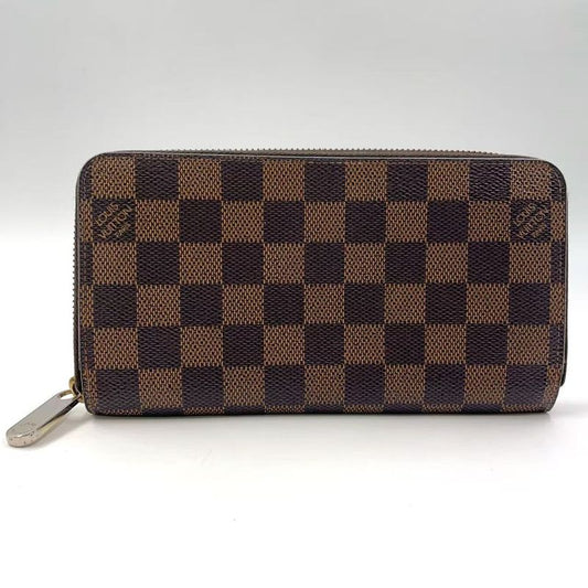 Louis Vuitton Zippy Wallet Damier Ebene Damier Ebene PVC Brown Round Zipper