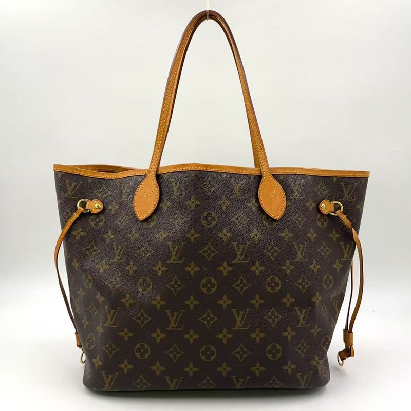 Louis Vuitton Neverfull MM Monogram Leather ×pvc Brown Tote Bag Gold M40156