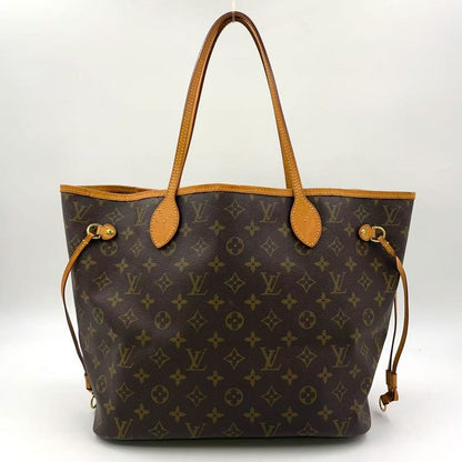 Louis Vuitton Neverfull MM Monogram Leather ×pvc Brown Tote Bag Gold M40156