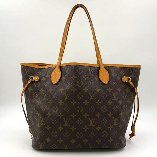 Louis Vuitton Neverfull MM Monogram Leather ×pvc Brown Tote Bag Gold M40156