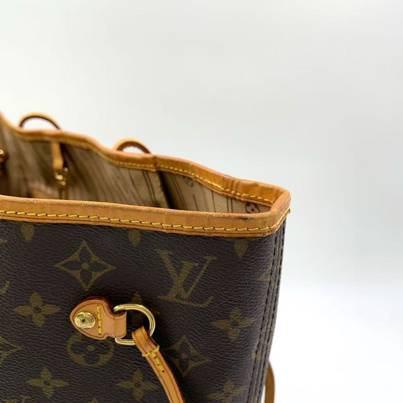 Louis Vuitton Neverfull MM Monogram Leather ×pvc Brown Tote Bag Gold M40156