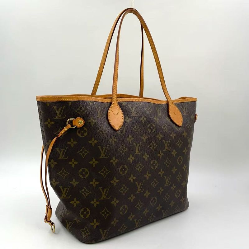 Louis Vuitton Neverfull MM Monogram Leather ×pvc Brown Tote Bag Gold M40156