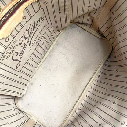 Louis Vuitton Neverfull MM Monogram Leather ×pvc Brown Tote Bag Gold M40156