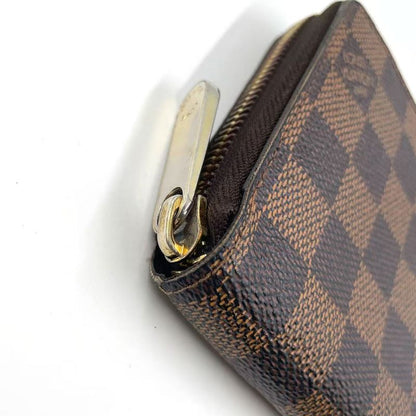 Louis Vuitton Zippy Wallet Damier Ebene Damier Ebene PVC Brown Round Zipper