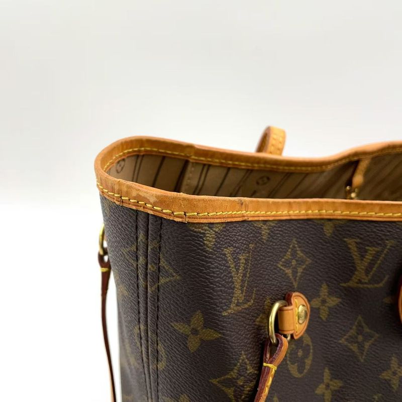Louis Vuitton Neverfull MM Monogram Leather ×pvc Brown Tote Bag Gold M40156