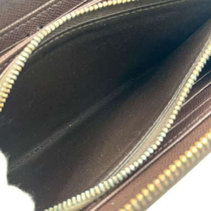 Louis Vuitton Zippy Wallet Damier Ebene Damier Ebene PVC Brown Round Zipper