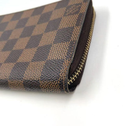 Louis Vuitton Zippy Wallet Damier Ebene Damier Ebene PVC Brown Round Zipper