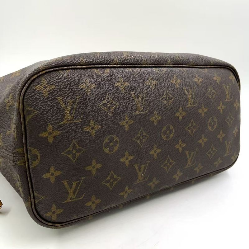 Louis Vuitton Neverfull MM Monogram Leather ×pvc Brown Tote Bag Gold M40156