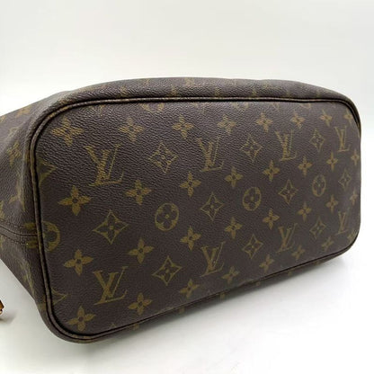 Louis Vuitton Neverfull MM Monogram Leather ×pvc Brown Tote Bag Gold M40156