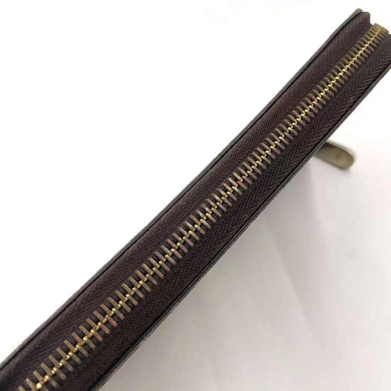 Louis Vuitton Zippy Wallet Damier Ebene Damier Ebene PVC Brown Round Zipper