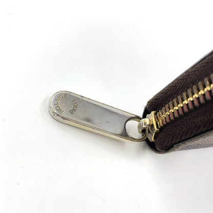Louis Vuitton Zippy Wallet Damier Ebene Damier Ebene PVC Brown Round Zipper