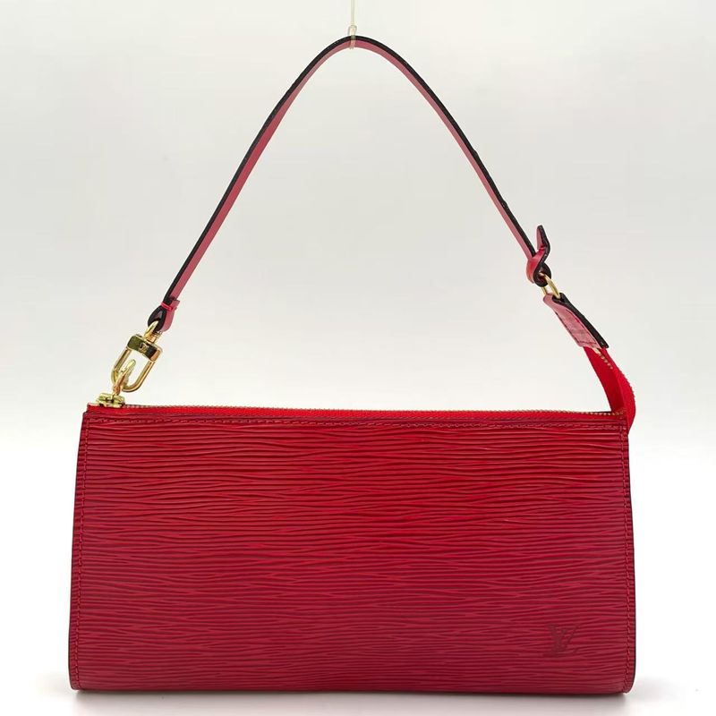 Louis Vuitton Pochette Accessory Epi Castilian Red Leather Red Handbag Gold