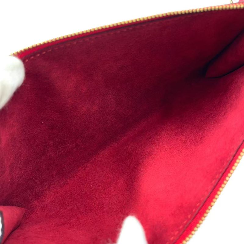 Louis Vuitton Pochette Accessory Epi Castilian Red Leather Red Handbag Gold