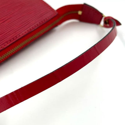 Louis Vuitton Pochette Accessory Epi Castilian Red Leather Red Handbag Gold