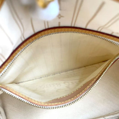 Louis Vuitton Neverfull PM Damier Azure Damier Azure Leather ×pvc White Tote