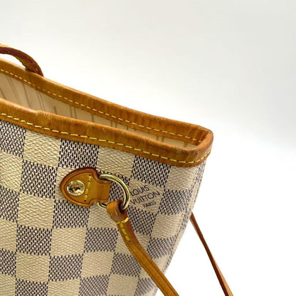 Louis Vuitton Neverfull PM Damier Azure Damier Azure Leather ×pvc White Tote